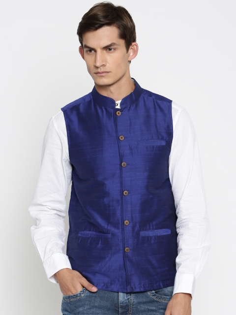 

indus route by Pantaloons Blue Nehru Jacket