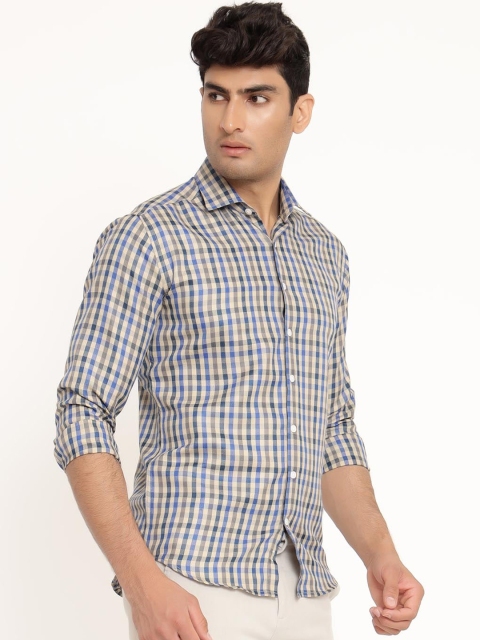 

Tistabene Men Beige Tartan Checked Casual Shirt