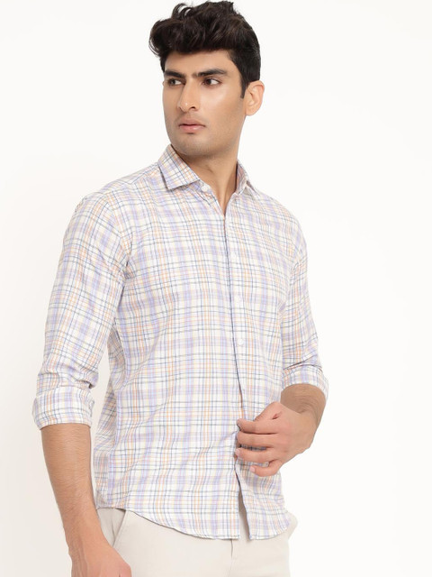 

Tistabene Men Blue Opaque Checked Casual Shirt