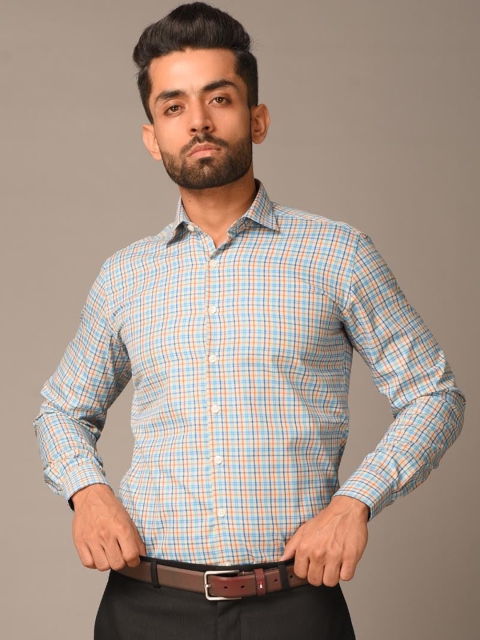 

Tistabene Men Blue Checked Casual Shirt
