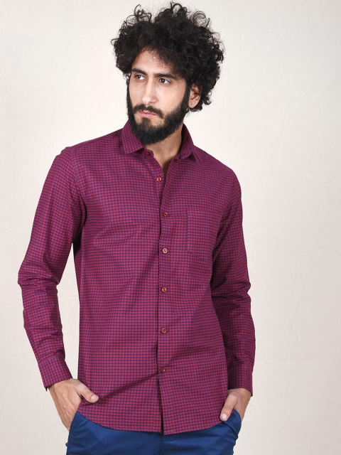 

Tistabene Men Red Slim Fit Checked Casual Shirt