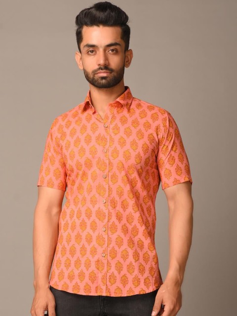 

Tistabene Men Pink Opaque Printed Casual Shirt