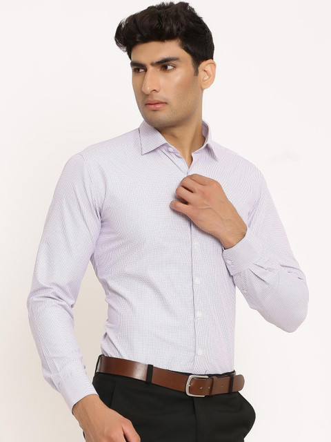 

Tistabene Men Grey Micro Checks Opaque Casual Cotton Shirt