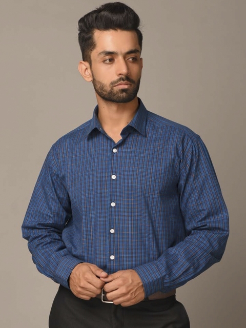 

Tistabene Men Blue Grid Checked Casual Shirt