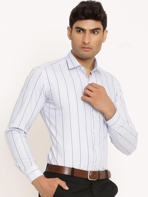 

Tistabene Men Blue Striped Casual Shirt