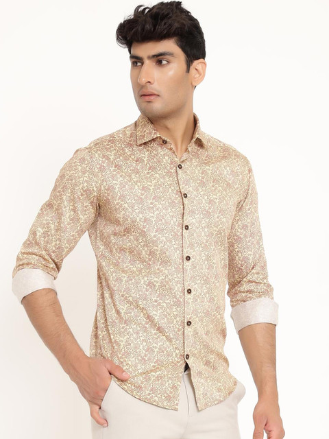 

Tistabene Men Yellow Opaque Printed Casual Shirt