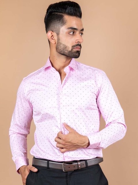

Tistabene Men Pink Opaque Printed Casual Shirt