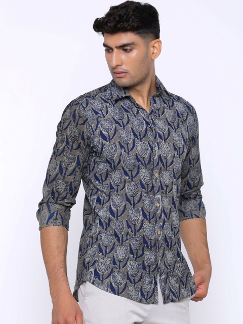 

Tistabene Men Grey Opaque Printed Casual Shirt