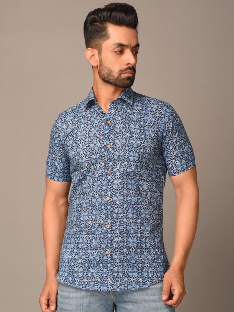 

Tistabene Men Blue Opaque Printed Casual Shirt