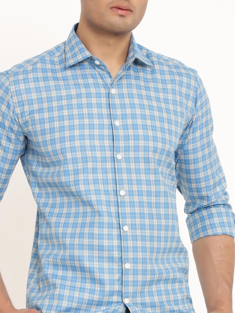

Tistabene Men Blue Tartan Checked Casual Shirt