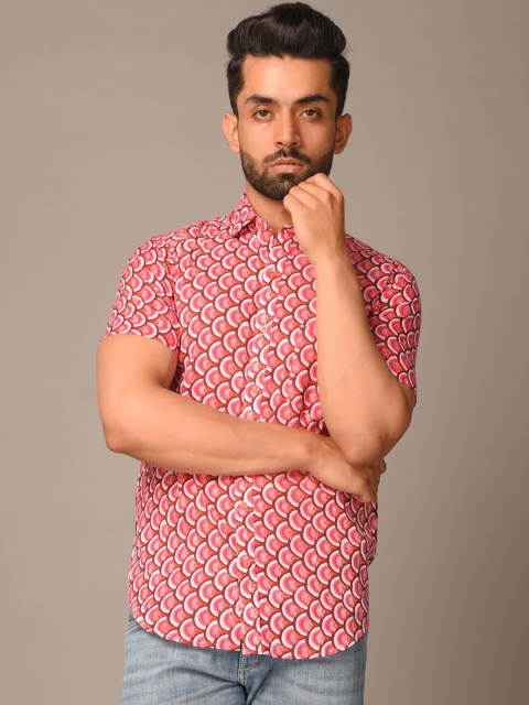 

Tistabene Men Pink Printed Casual Shirt