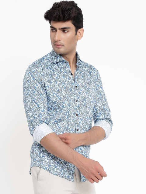 

Tistabene Men Blue Floral Opaque Printed Casual Shirt