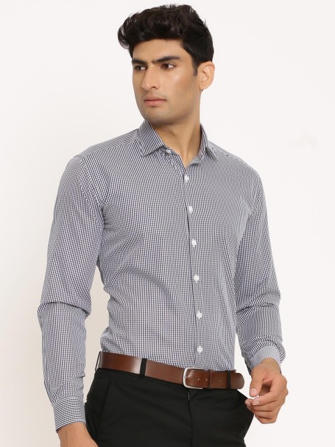 

Tistabene Men Navy Blue Striped Casual Shirt