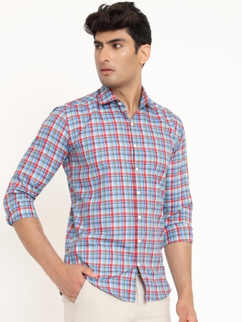 

Tistabene Men Blue & Pink Tartan Check Opaque Casual Shirt