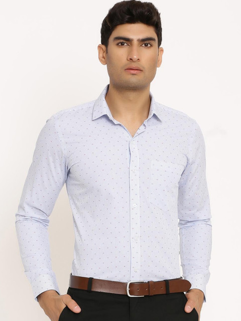 

Tistabene Men Blue Opaque Printed Formal Shirt