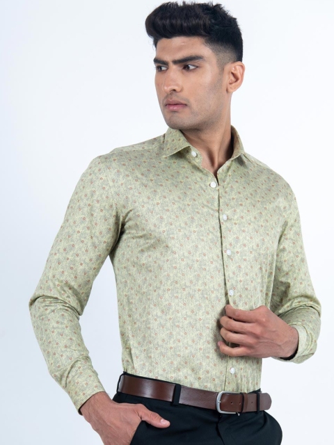 

Tistabene Men Green Printed Regular Fit Casual Cotton Shirt