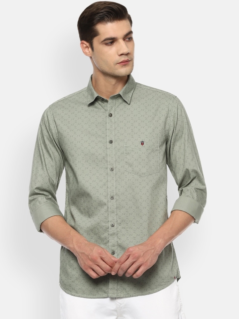 

Louis Philippe Sport Men Olive Green Slim Fit Opaque Printed Casual Shirt