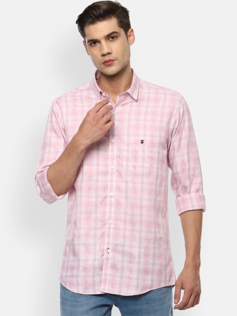 

Louis Philippe Sport Men Pink Slim Fit Opaque Checked Casual Shirt