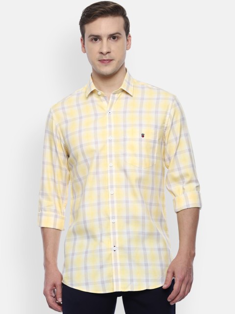 

Louis Philippe Sport Men Yellow Slim Fit Opaque Checked Casual Shirt