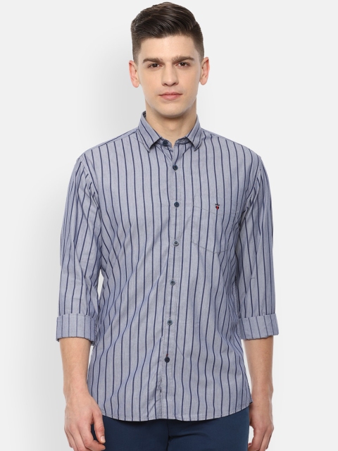 

Louis Philippe Sport Men Grey Slim Fit Opaque Striped Casual Shirt