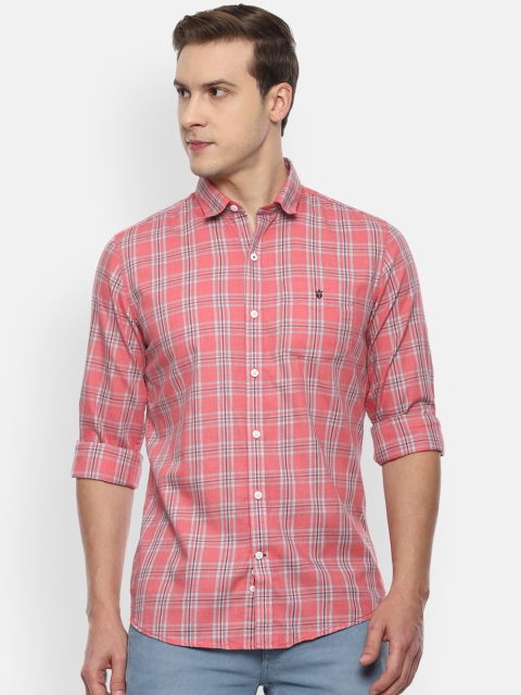 

Louis Philippe Sport Men Pink Slim Fit Opaque Checked Casual Shirt