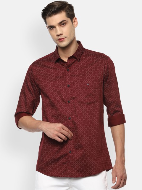 

Louis Philippe Sport Men Maroon Slim Fit Opaque Printed Casual Shirt