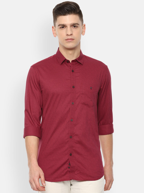 

Louis Philippe Sport Men Maroon Slim Fit Opaque Printed Casual Shirt
