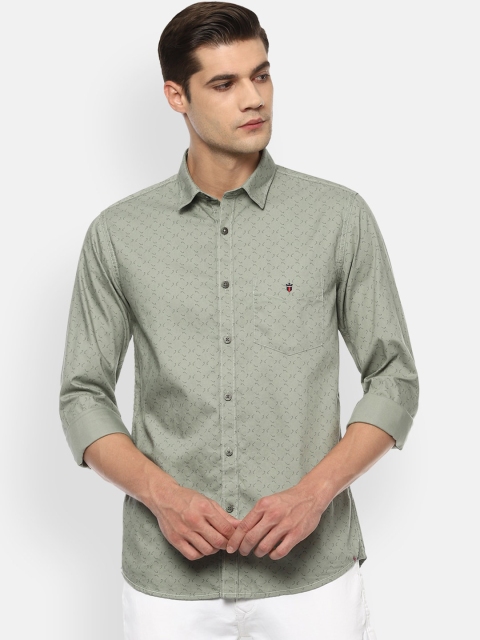 

Louis Philippe Sport Men Olive Green Slim Fit Opaque Printed Casual Shirt