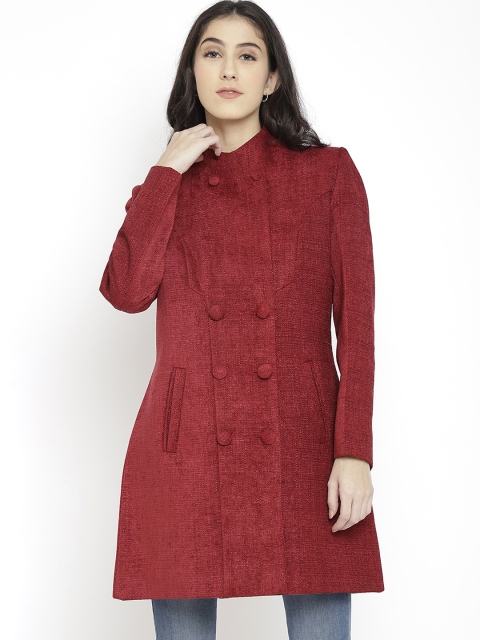 

LEBORK Women Maroon Solid Winter's Coat