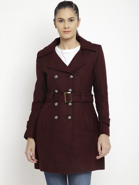 

LEBORK Women Maroon Winter Coat