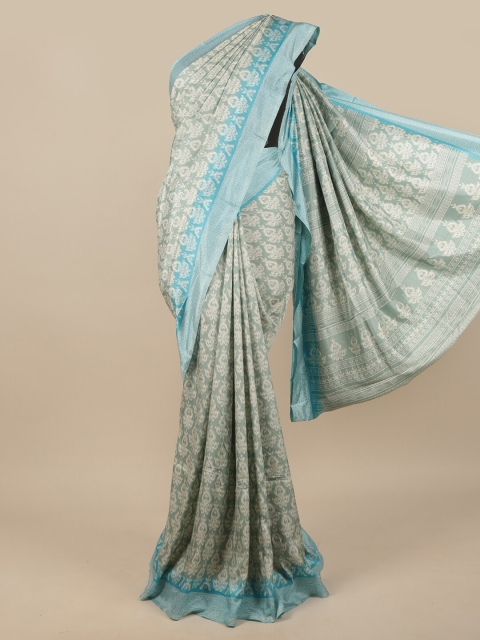 

Pothys Sea Green & Turquoise Blue Ethnic Motifs Saree