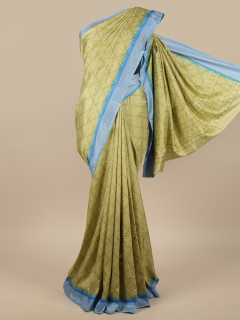 

Pothys Green & Blue Ethnic Motifs Cotton Blend Saree