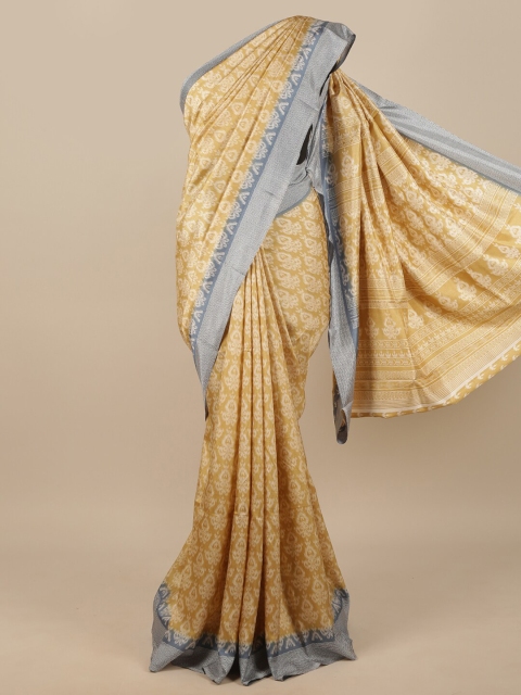 

Pothys Beige & Blue Ethnic Motifs Saree