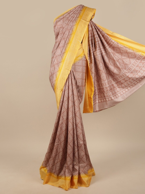 

Pothys Brown Geometric Printed Cotton Blend Saree