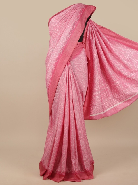 

Pothys Pink & White Printed Saree