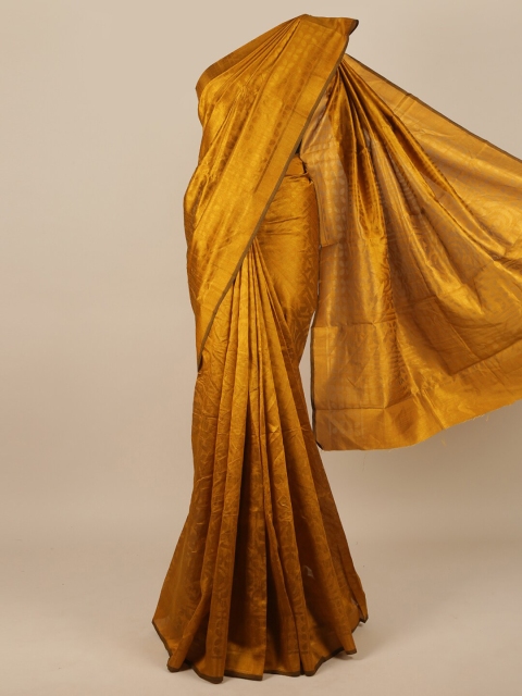 

Pothys Mustard Floral Printed Jute Silk Saree