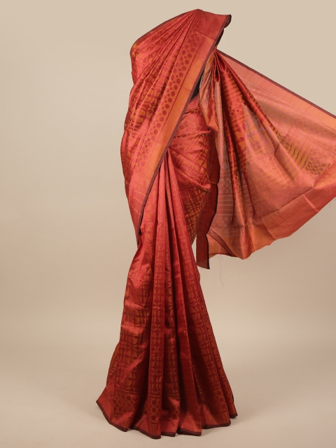 

Pothys Rust & Gold Jute Silk Saree