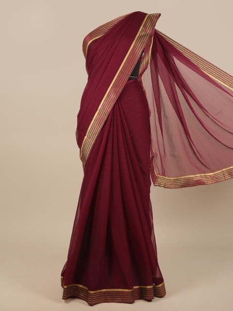 

Pothys Purple & Gold-Toned Woven Design Saree