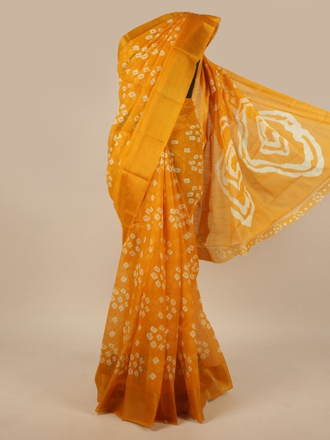 

Pothys Yellow & White Bandhani Saree