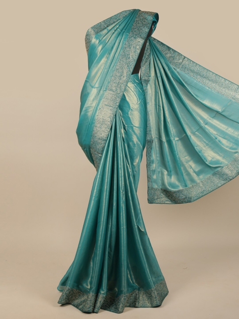 

Pothys Blue Woven Design Beads and Stones Saree