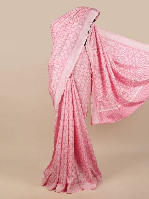 

Pothys Pink & White Printed Saree