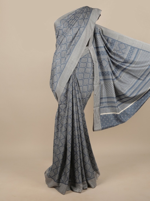 

Pothys Grey & White Ethnic Motifs Printed Saree