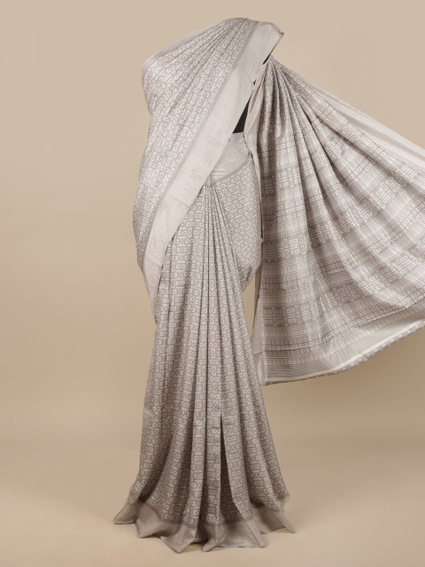 

Pothys Grey Geometric Printed Cotton Blend Saree