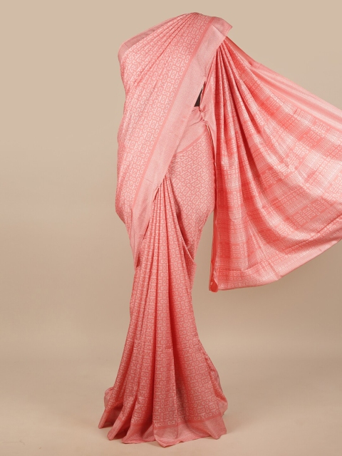

Pothys Peach-Coloured & White Printed Saree