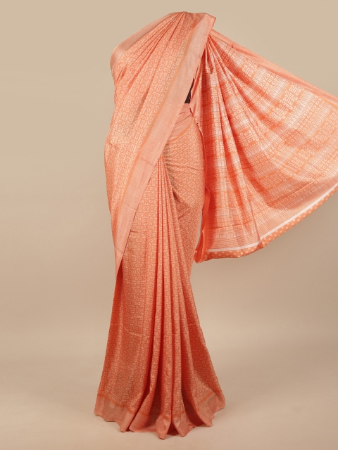 

Pothys Peach-Coloured Woven Design Saree