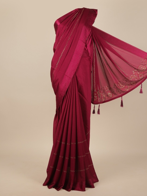 

Pothys Purple Woven Design Beads and Stones Saree