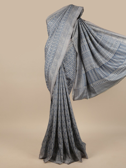

Pothys Blue & White Printed Saree