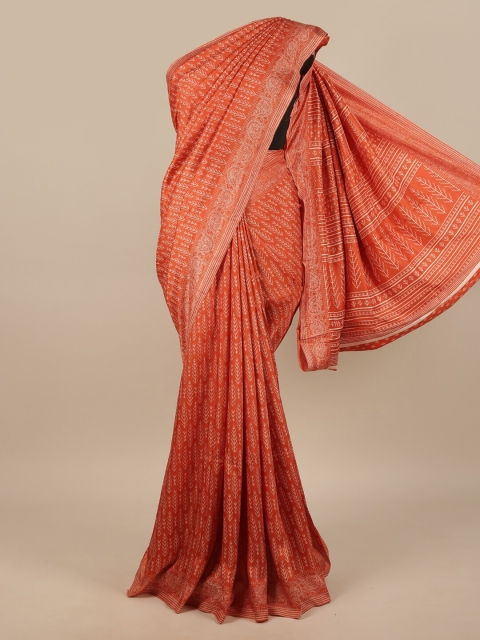 

Pothys Rust & White Floral Saree