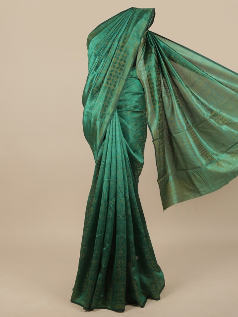 

Pothys Green & Gold Jute Silk Saree