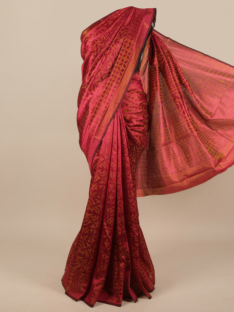 

Pothys Magenta Woven Design Jute Silk Saree